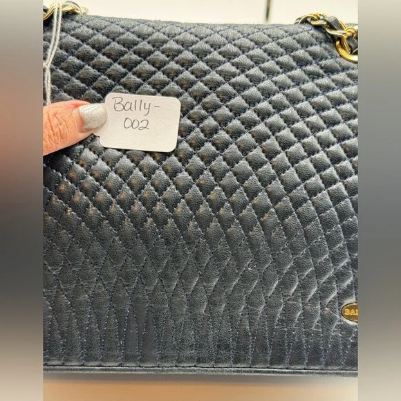 Bally-Authentic-Calf Skin Quilted Leather Black shoulder / crossbody bag - Picture 14 of 16